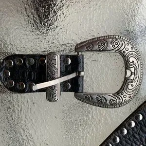 NANNI MADE IN ITALY WOMEN\'S LEATHER AND METAL DESIGNER BELT SIZE 35 NANNI MADE IN ITALY WOMEN main image 2